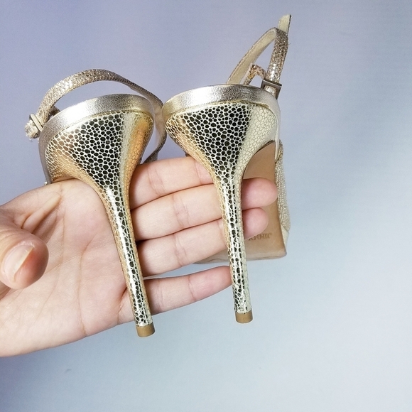 🌸 Jimmy Choo | Golden Slingback Peep toe heels - Picture 5 of 10
